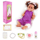 YCFUN 20 Inch Reborn Baby Dolls Black Girl, Realistic Pretend Play Doll Playset